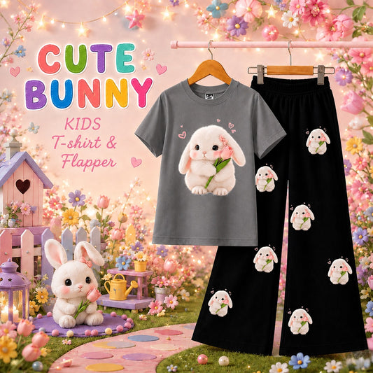 Cute Bunny Kids T-Shirt & Trouser Set | Adorable 2-Piece Outfit