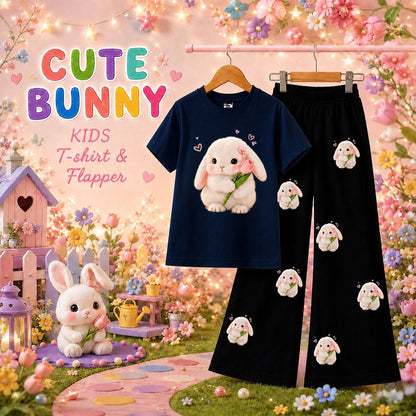 Cute Bunny Kids T-Shirt & Trouser Set | Adorable 2-Piece Outfit