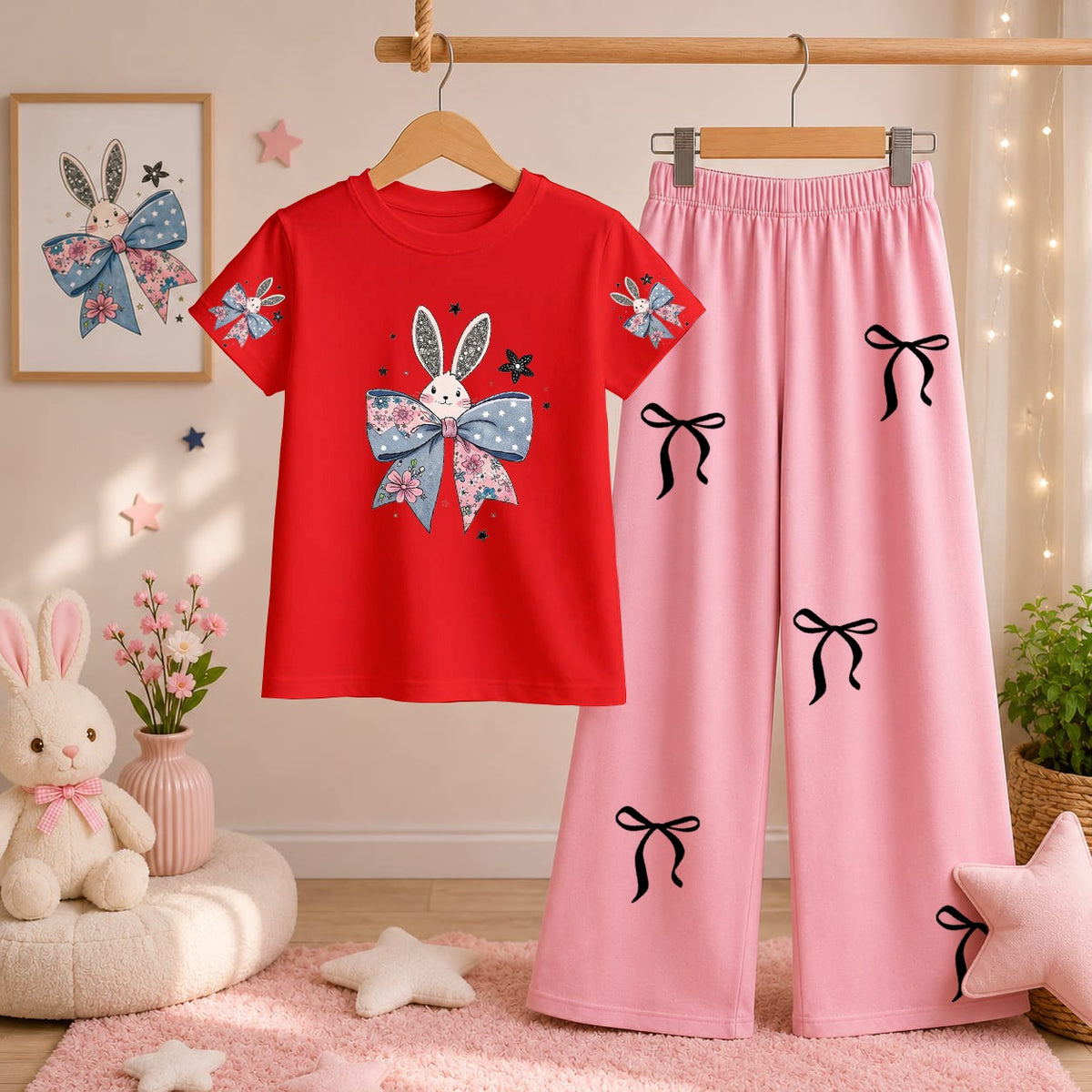 Kids T-Shirt & Flapper 2-Piece Set | 3D Digital Print