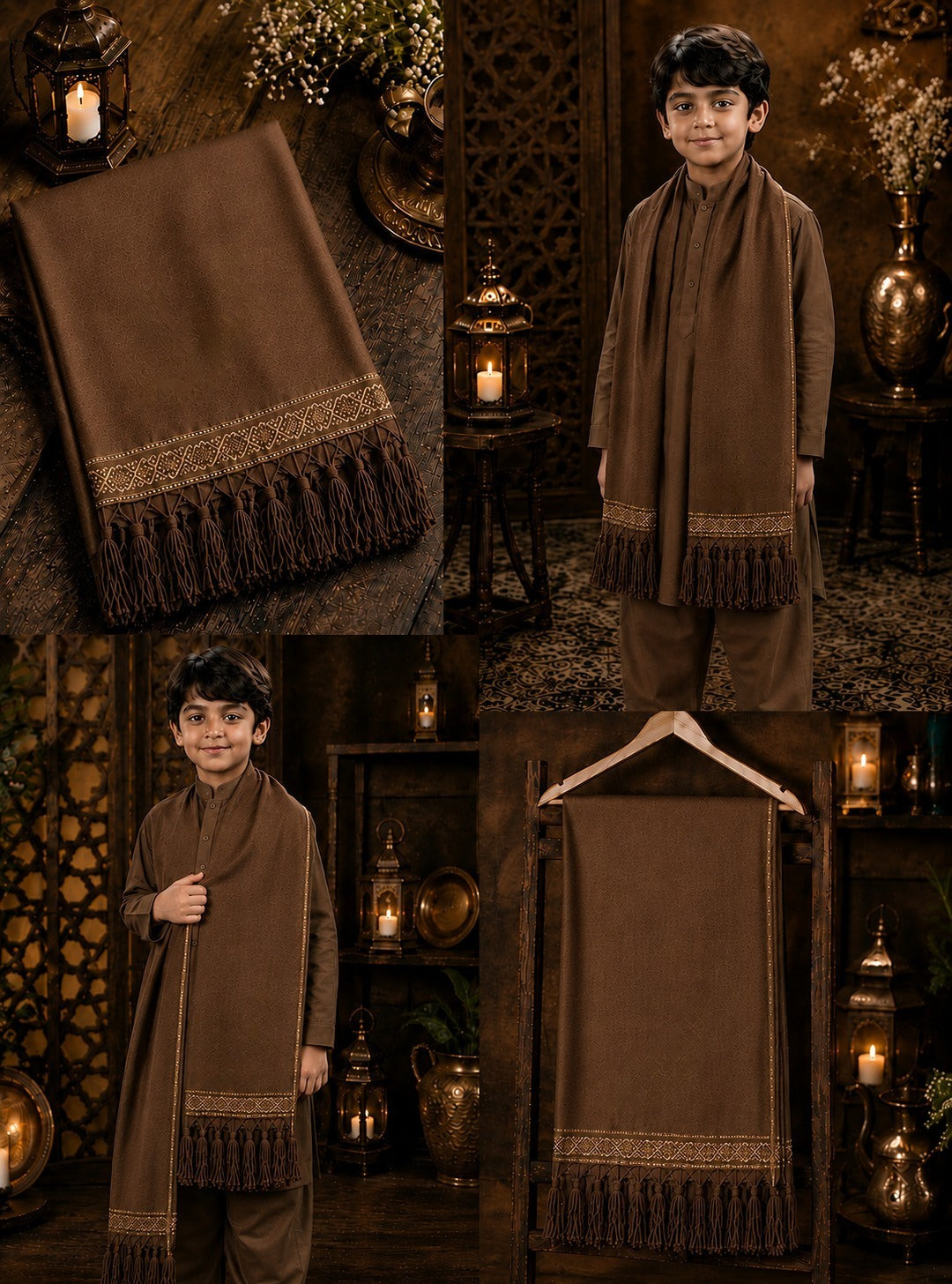 Premium Wool Pashmina Plain Shawl for Kids