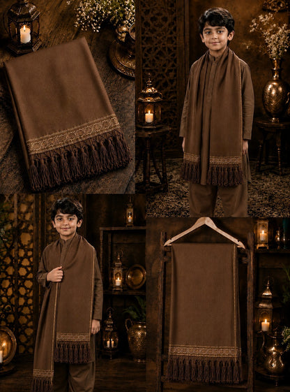 Premium Wool Pashmina Plain Shawl for Kids