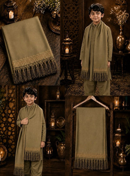 Premium Wool Pashmina Plain Shawl for Kids