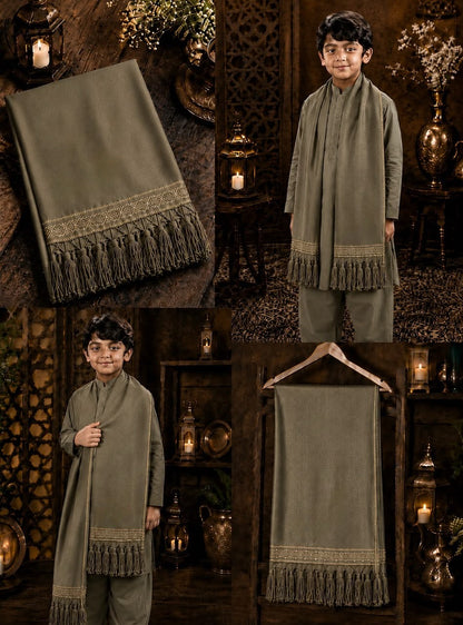 Premium Wool Pashmina Plain Shawl for Kids