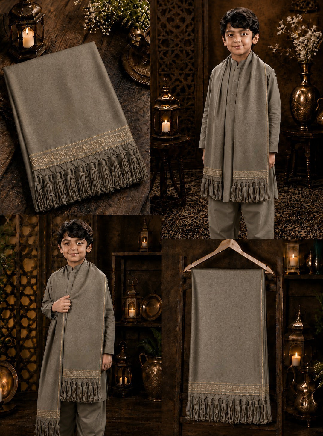 Premium Wool Pashmina Plain Shawl for Kids