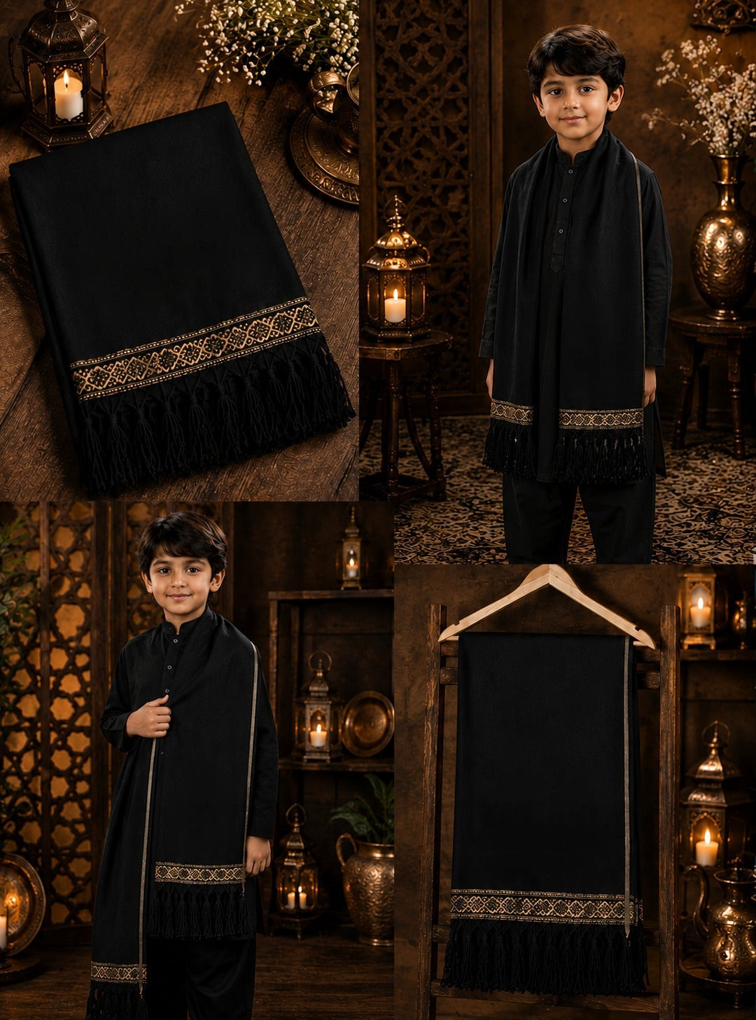 Premium Wool Pashmina Plain Shawl for Kids