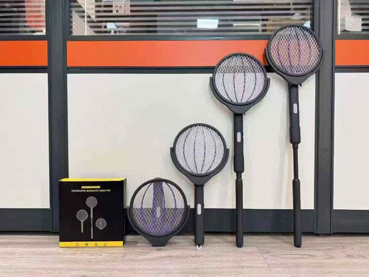Telescopic Electric Mosquito Killer Racket – 3-in-1 Extendable Bug Zapper