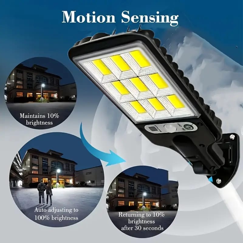 200W Solar-Powered Outdoor Street Light with Remote Control & Motion Sensor