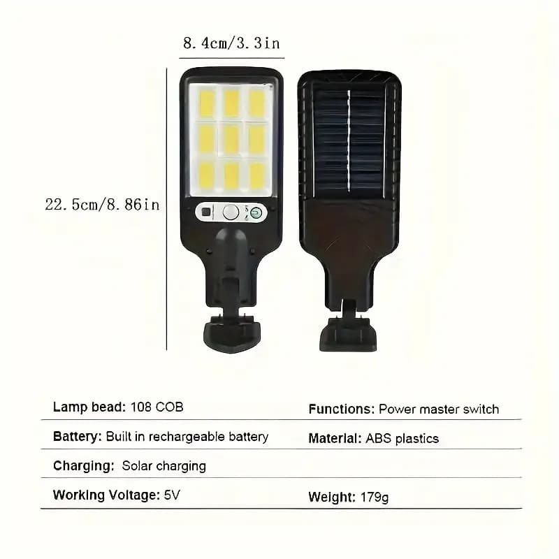 200W Solar-Powered Outdoor Street Light with Remote Control & Motion Sensor