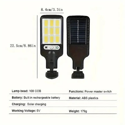 200W Solar-Powered Outdoor Street Light with Remote Control & Motion Sensor