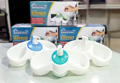 3 In 1 Soap Dispenser And Sponge Holder Kitchen Kit