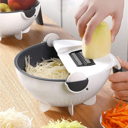 Wet Basket Vegetable Cutter – 2-in-1 Wash, Drain & Slice Kitchen Tool