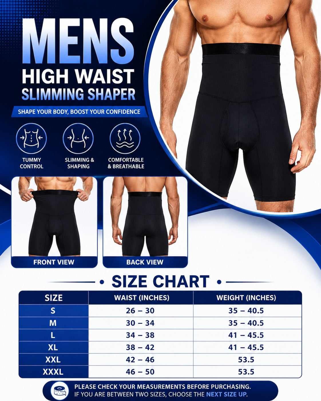 Men's Cross Notch Half Body Shaper
