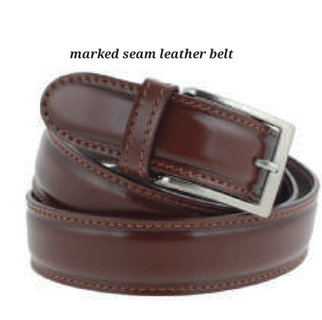 Marked Seam Leather Belt