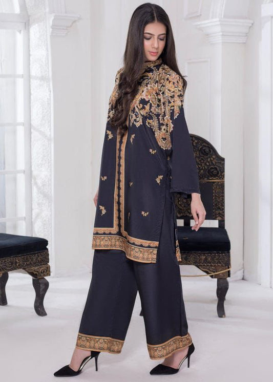 2Pc Digital Print Suit – Stylish Shirt & Bell Bottom Set for Women