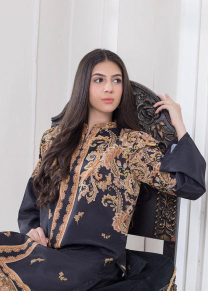 2Pc Digital Print Suit – Stylish Shirt & Bell Bottom Set for Women