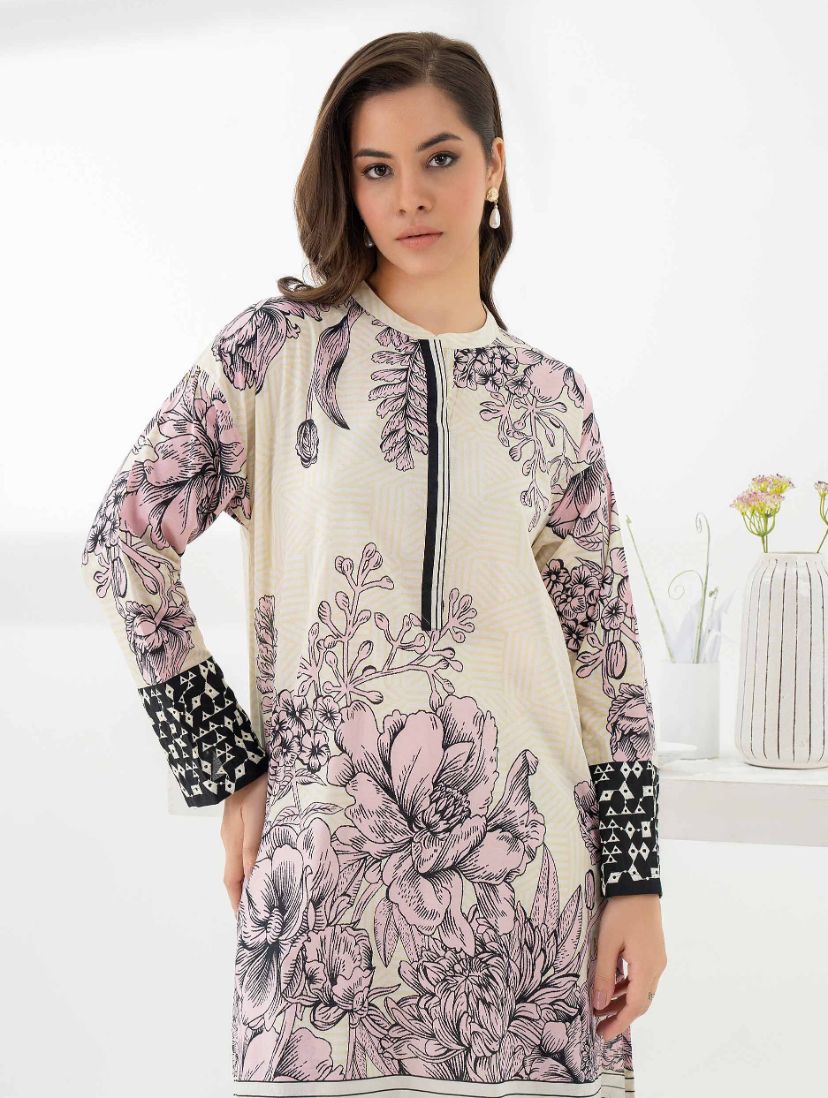 Elegant 2PC Suit with Digital Print and Bell Bottom