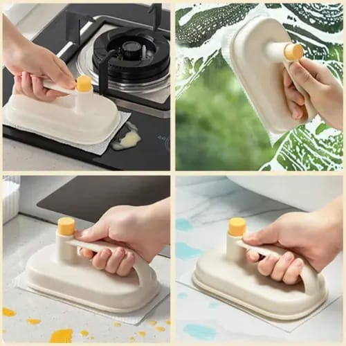 Kitchen Cleaning Magic Brush – Replaceable Head with Disposable Magic Cloth Pads