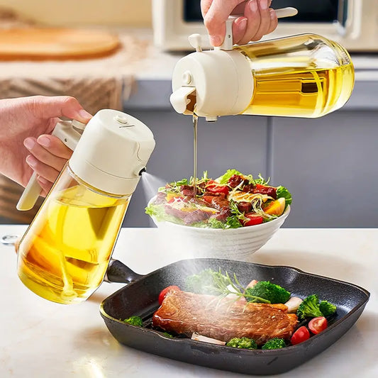 2 in 1 Oil Spray Bottle – Dual Function Oil Dispenser for Kitchen Cooking