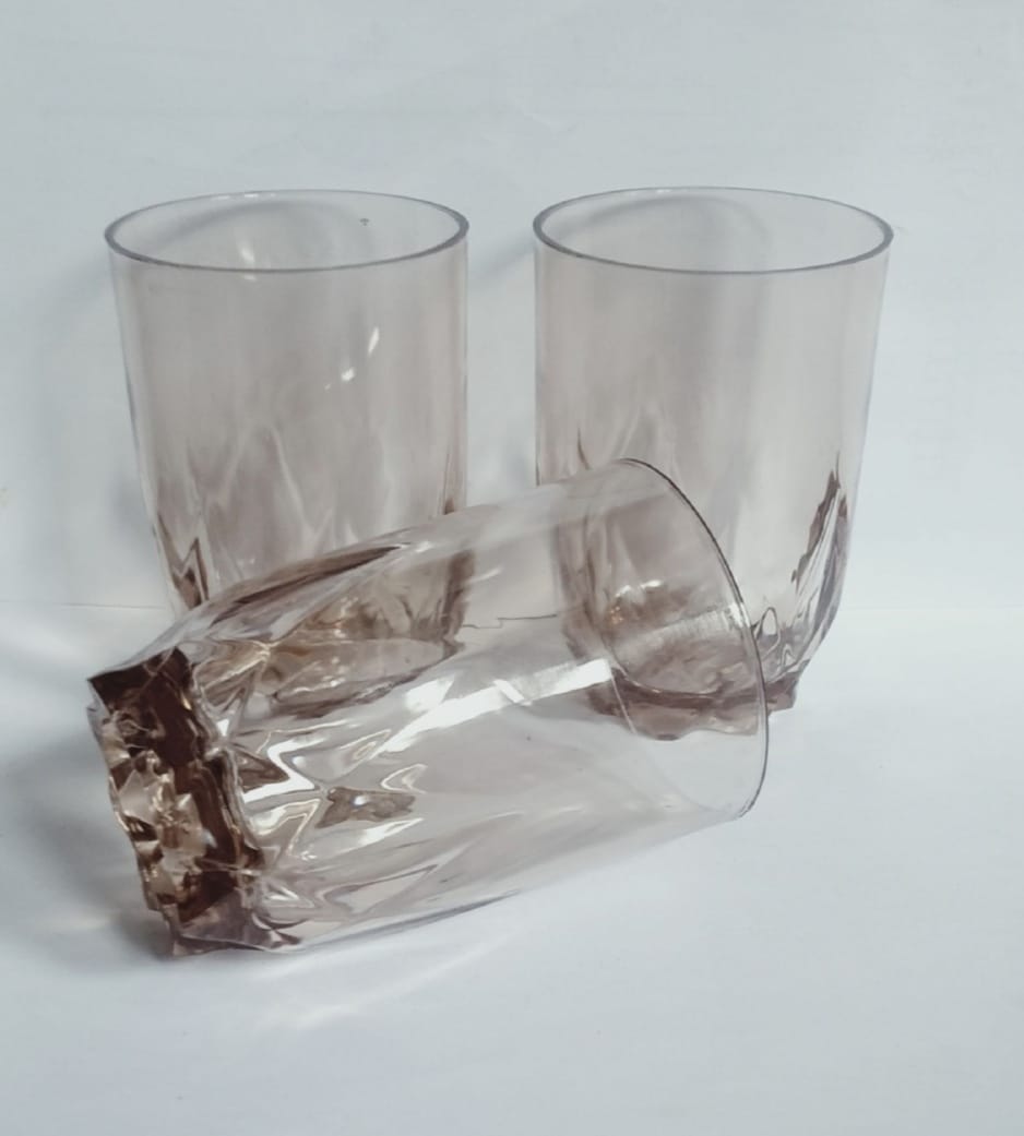 Brown Plastic Glass - 2 Pcs