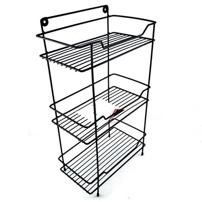 3 Tier Square Storage Organizer Rack | Multipurpose Kitchen & Bathroom Shelf Stand