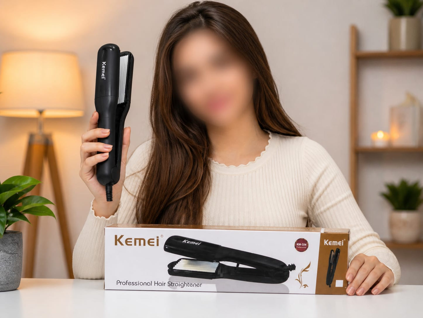 Kemei KM-324 Professional Ceramic Hair Straightener