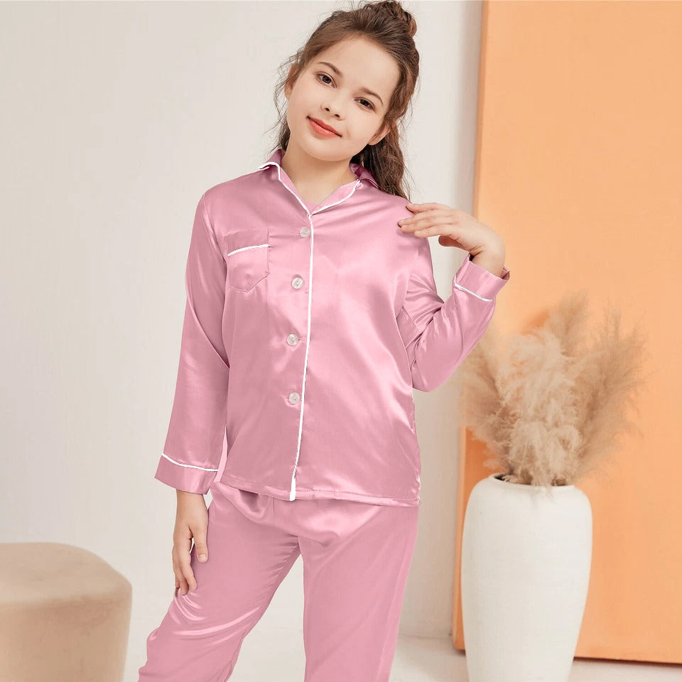 TEEDOT Kids Silk Night Suit for Girls