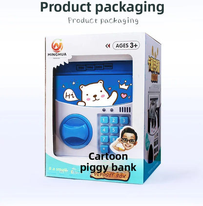 Kids Digital Money Saving Box ATM – Cute Cat Coin Bank with Password Lock