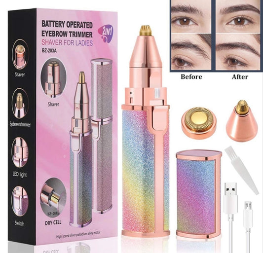 Flawless 2 in 1 Eye Brow Trimmer Facial Hair Remover