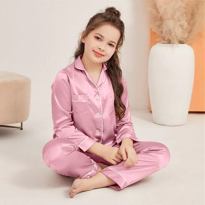 TEEDOT Kids Silk Night Suit for Girls
