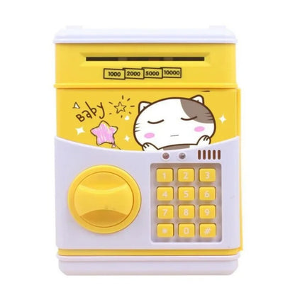 Kids Digital Money Saving Box ATM – Cute Cat Coin Bank with Password Lock