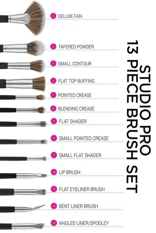 BH Cosmetics Studio Pro 13-Piece Vegan Makeup Brush Set – Professional Face & Eye Brushes