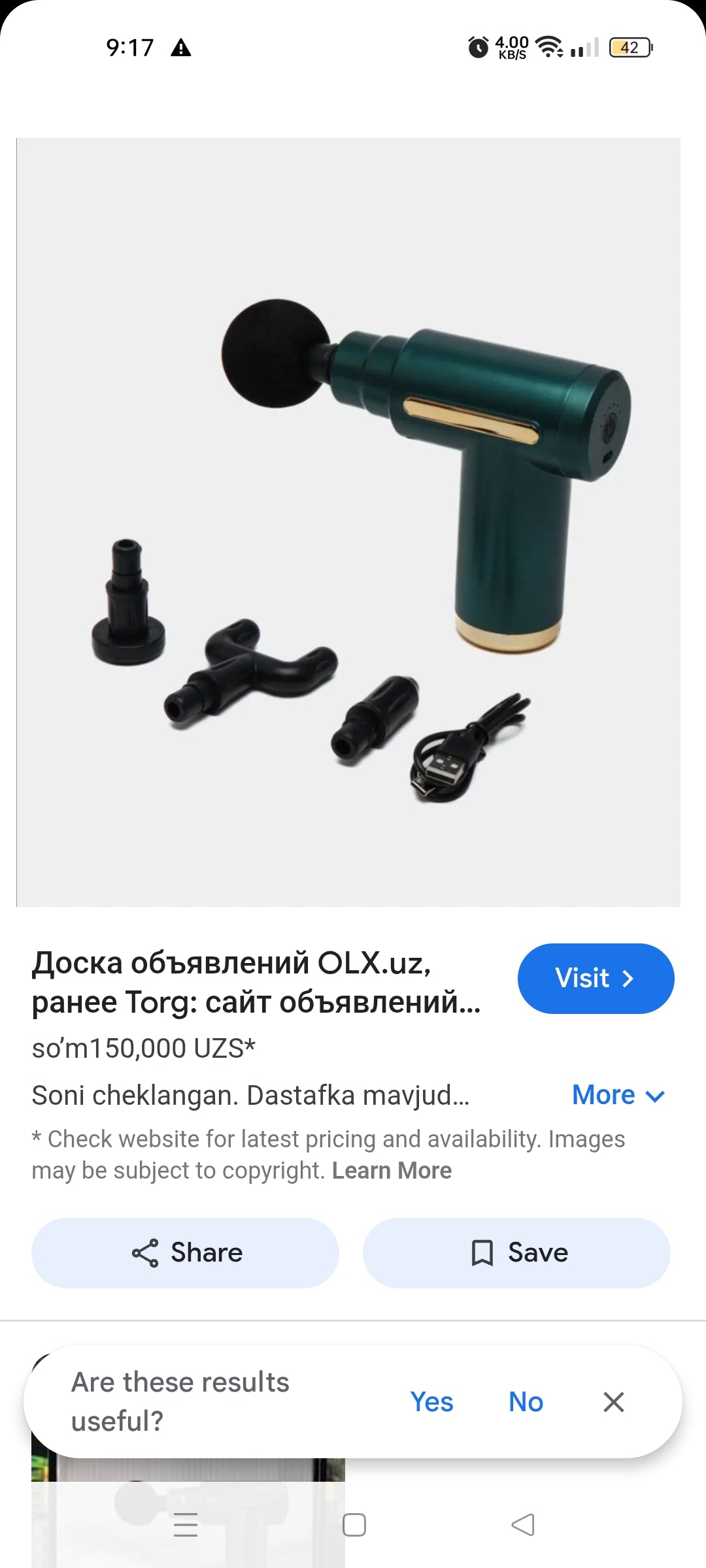 Rechargeable Massage Gun with 4 Attachments