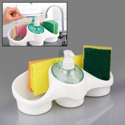 3 In 1 Soap Dispenser And Sponge Holder Kitchen Kit