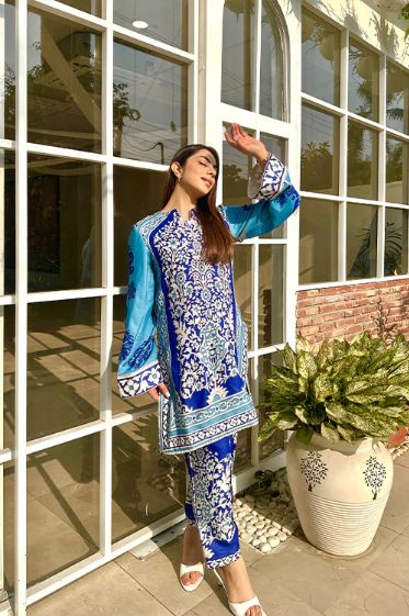 Ethereal Grace 2Pc Digital Print Ensemble – Swiss Lawn Edition